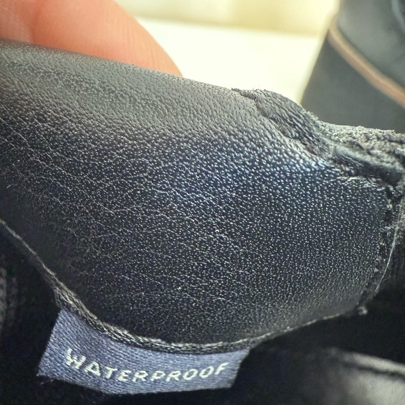 Cole Haan Black Leather Lace Up Wedge Waterproof Ankle Boots - Picture 10 of 11